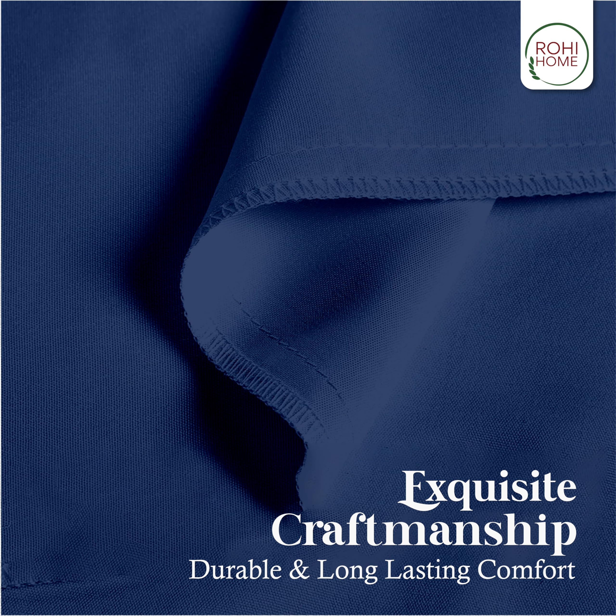 Rohi Navy Super King Flat Sheet Microfibre, Ultra-Soft, Durable - Image 4