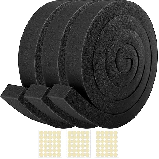 Tlswshsy 2 in x 6.5 ft Air Conditioner Foam Tape - 3Pcs Non-Adhesive Foam Seal Strip with Glue Point for Door & Window Seal