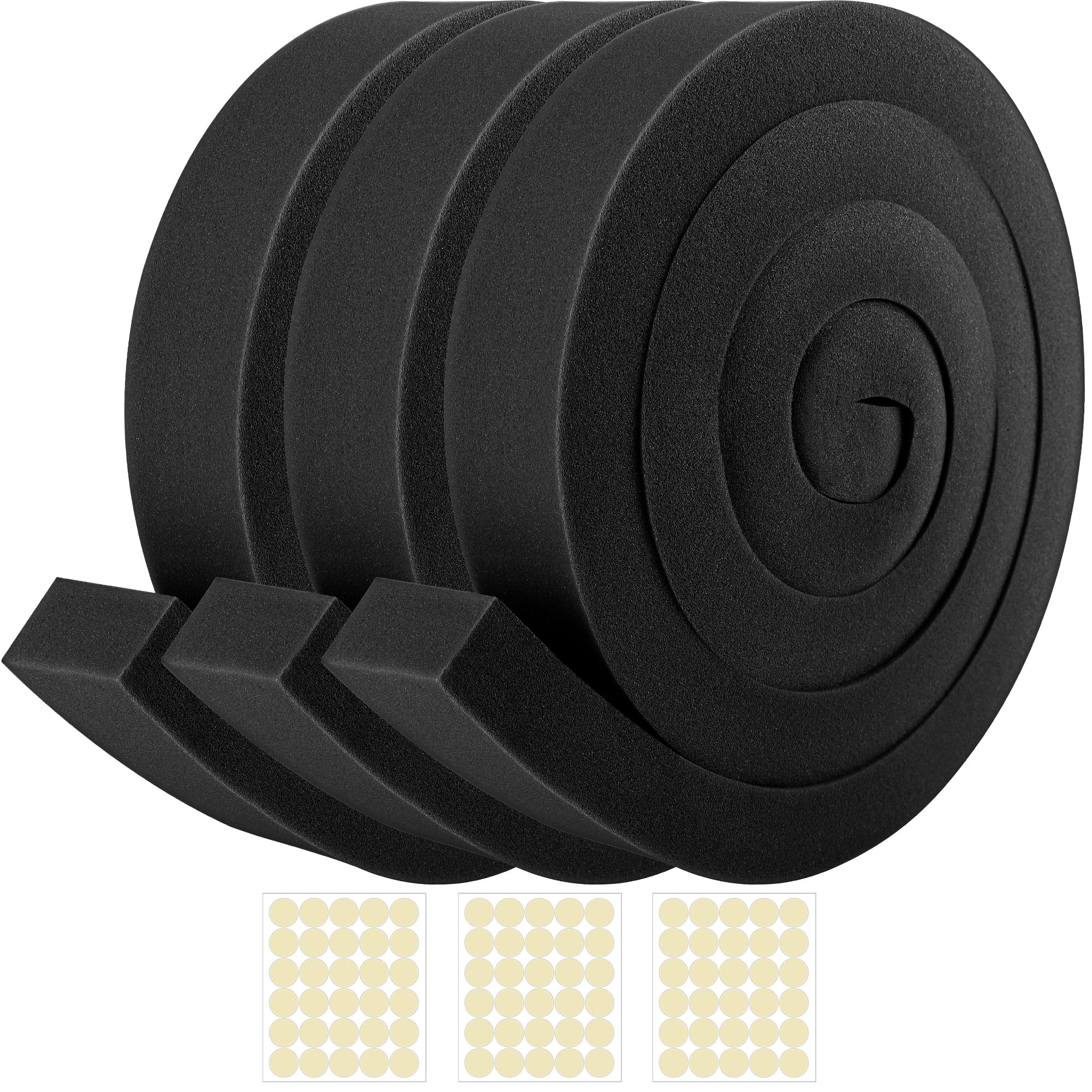 Tlswshsy 2 in x 6.5 ft Air Conditioner Foam Tape - 3Pcs Non-Adhesive Foam Seal Strip with Glue Point for Door & Window Seal