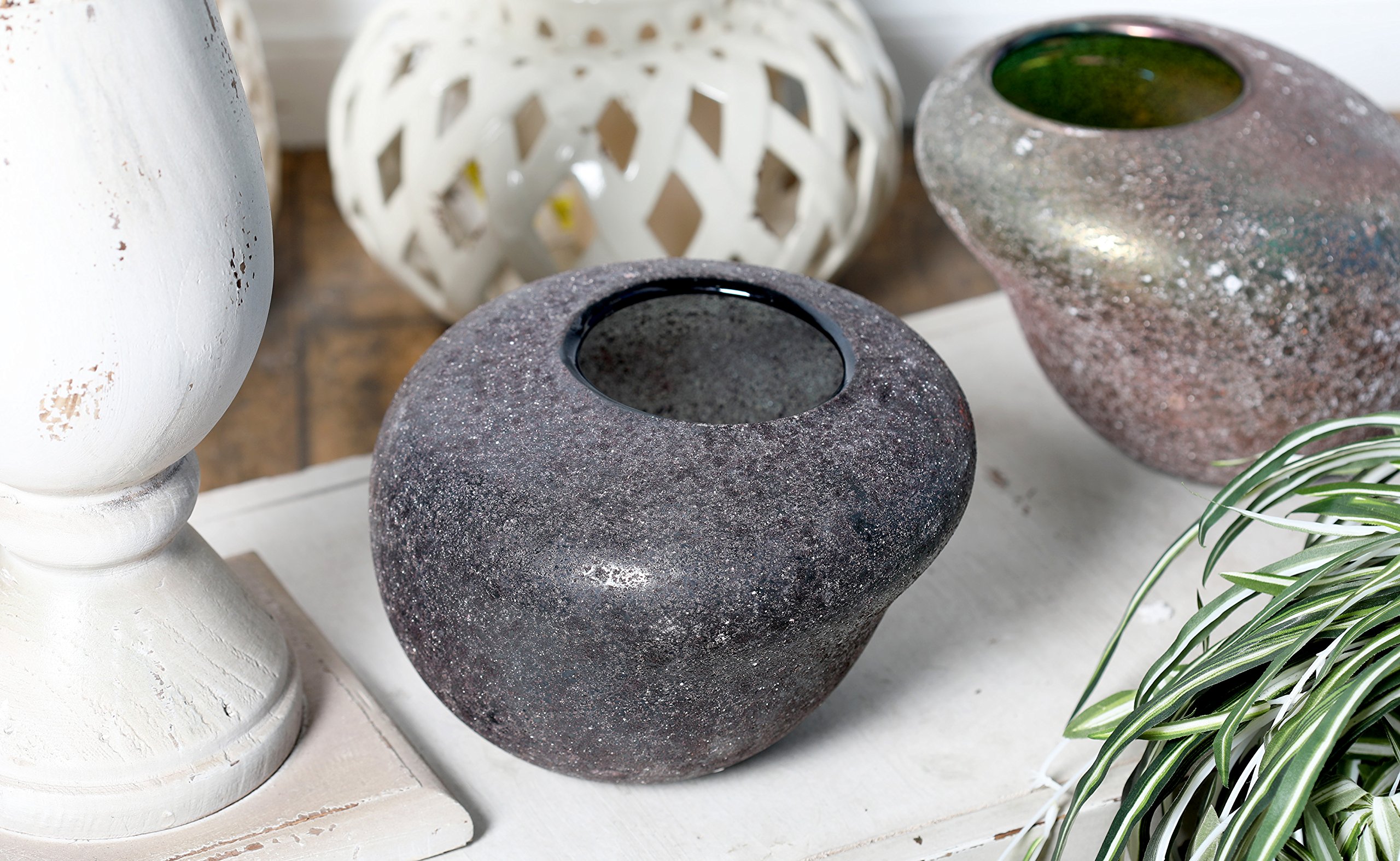 Amazon.co.jp: Deco 79 67493 ガラス花瓶 グレー : ホーム＆キッチン