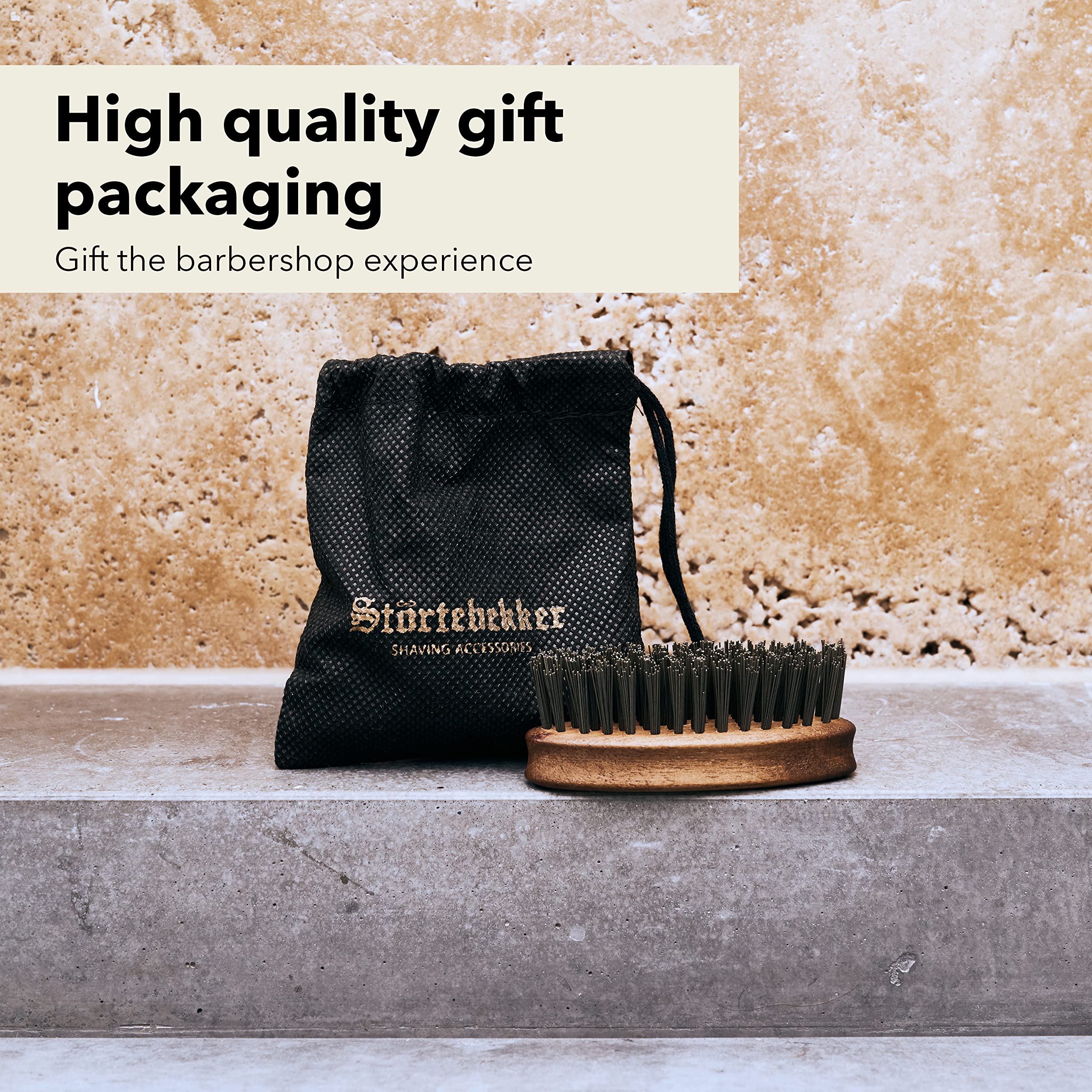 Störtebekker® premium szczotka do brody – Made in Germany – rozplątuje brodę i nadaje jej kształt – zapobiega swędzeniu – zrównoważone włókna BioniFil – drewno orzechowe – Beard Brush