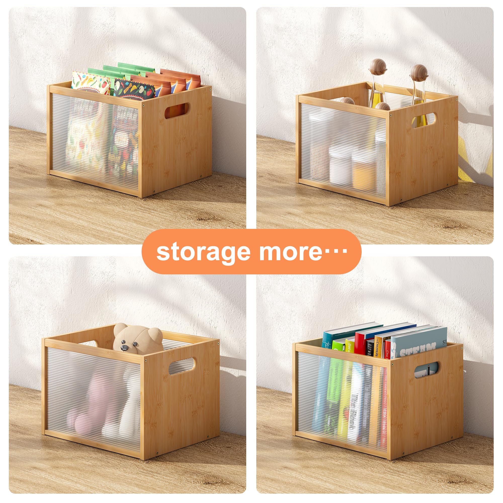 GHWIE Soporte de almacenamiento de discos LP, caja de almacenamiento de discos visible con asa, ideal para almacenar discos de vinilo/álbumes, carpetas, libros, juguetes y ropa