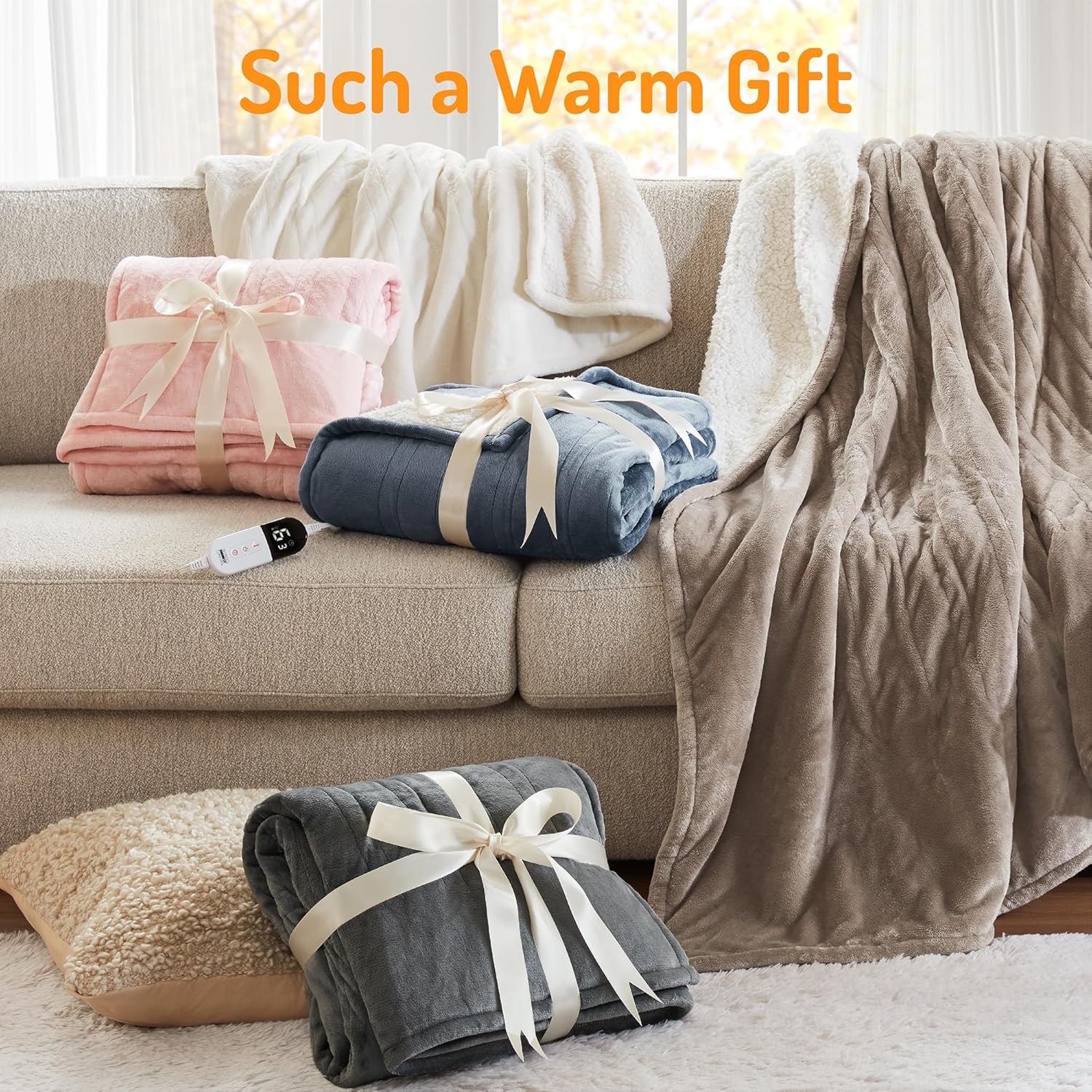 Degrees of Comfort Electric Heated Blanket Queen Size with Dual Control - Soft Flannel Heating Blankets with 6 Heat Settings, 10-Hour Auto Shut-Off, Overheat Protection, ETL Certified - 84x90'', Grey - Image 6