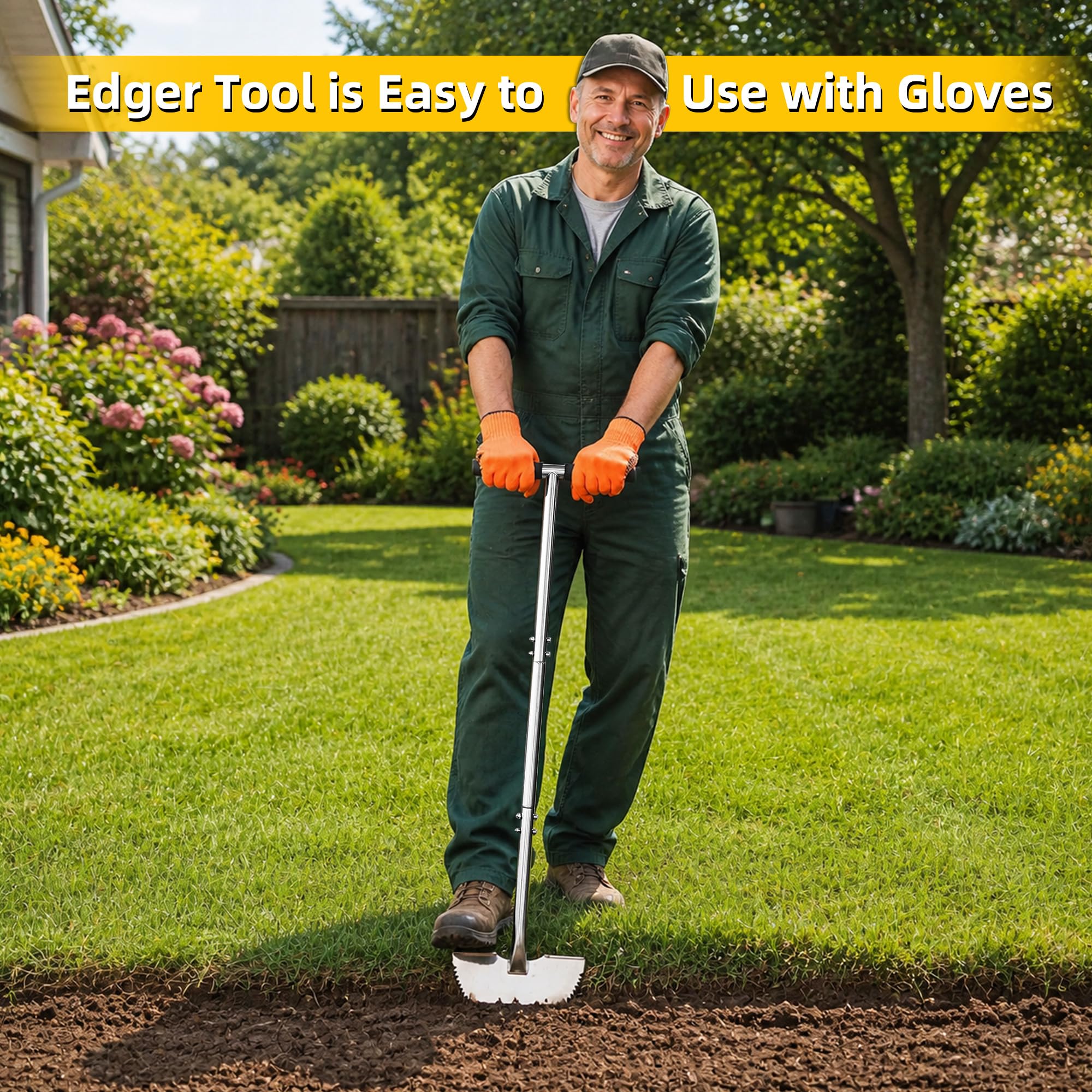 Serrated Lawn Edger - Half Moon Shovel for Perfect Edges -7