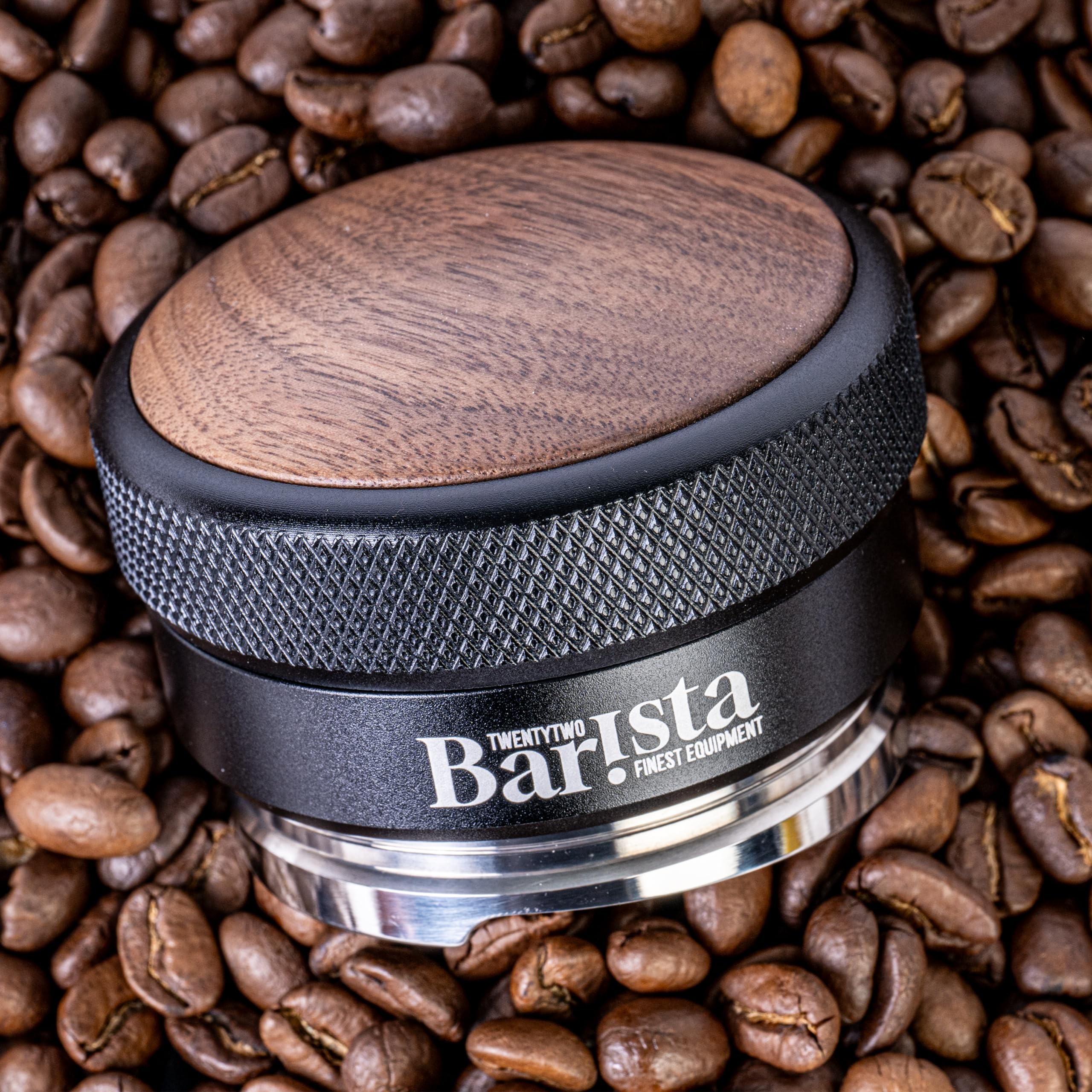 Distributore Livellatore Per Caffè 58 Mm Bar.ista22 | In Legno Di Noce | Regolabile In Altezza