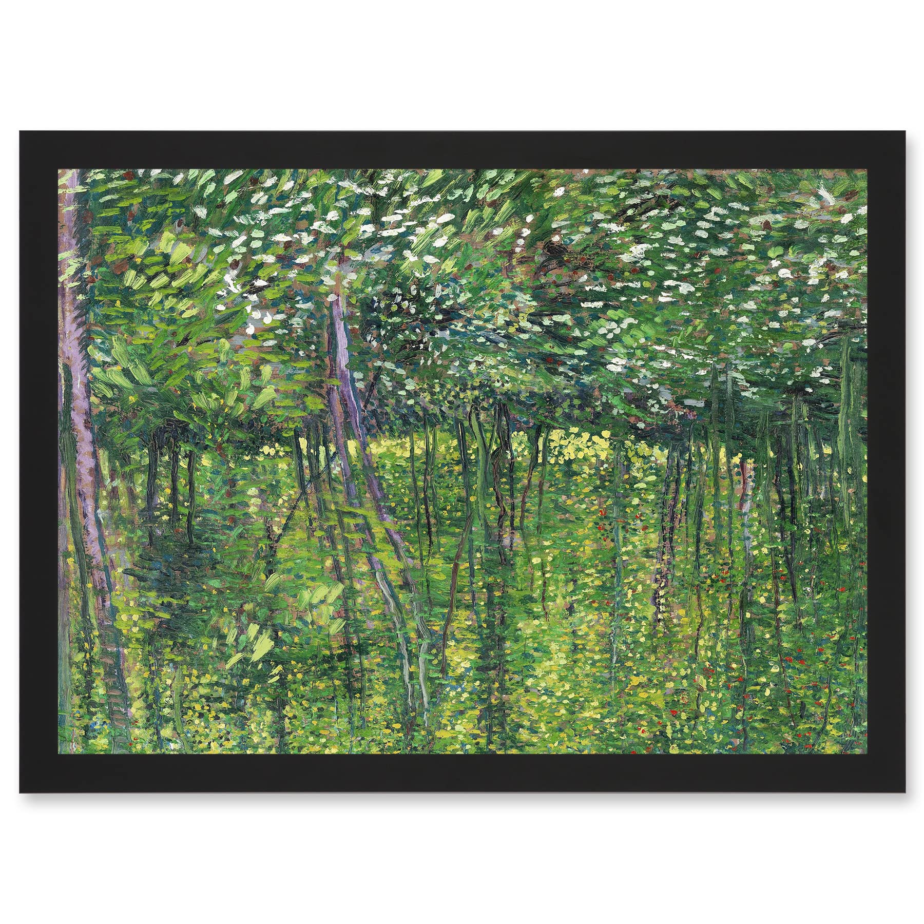 Artery8 Vincent Van Gogh Trees And Undergrowth Painting Artwork Framed Wall Art Print A4