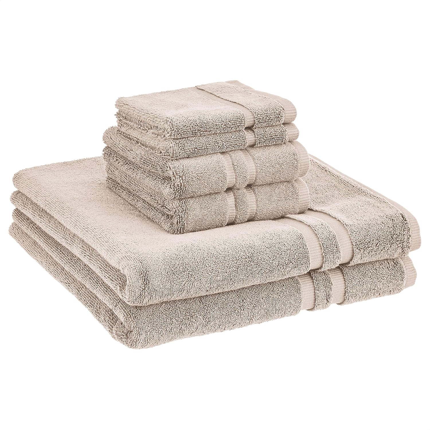 AmazonBasics GOTS Certified Organic Cotton Towel Set 6Piece Set