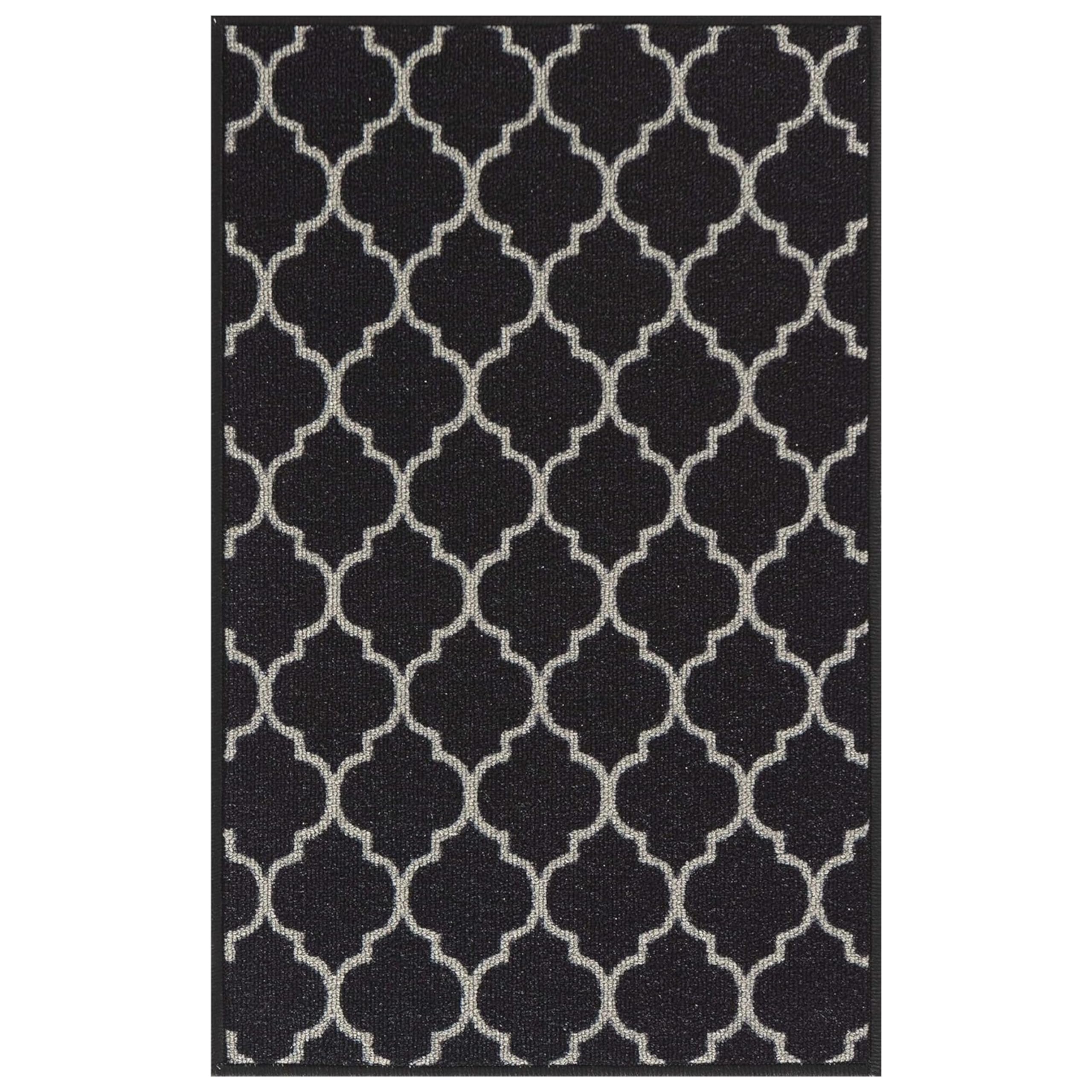 AKADIL Washable Door Mats Indoor & Outdoor Heavy Duty Non-slip Rug, Perfect Dust Grabbing Doormats,S mall & Large Doormats, Hall Runner and Door Mat (Black-trellis, 80 x 150 cm (Rectangular))