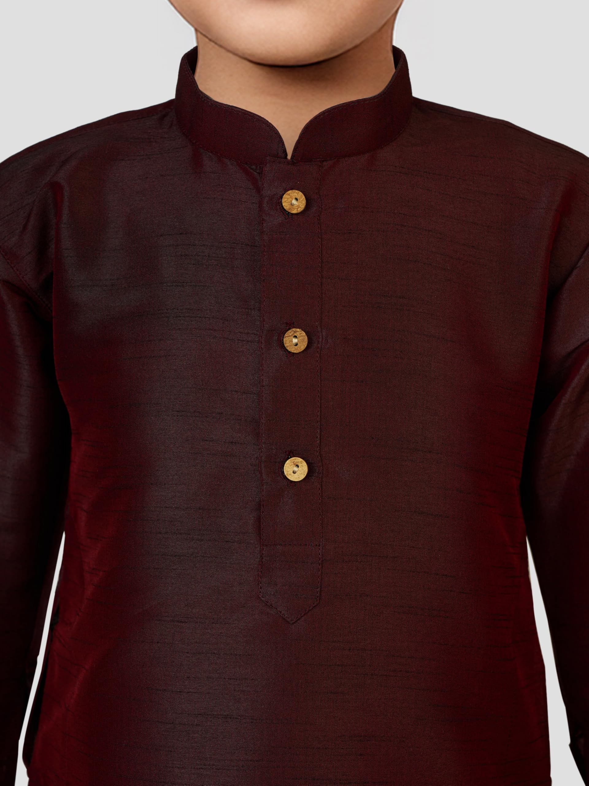 JBN Creation Boys Cotton Silk Blend Wine Kurta and Dhoti Set - Elegance for Festivals_VASBUK001WNnCDRG_14 - Image 2 thumbnail
