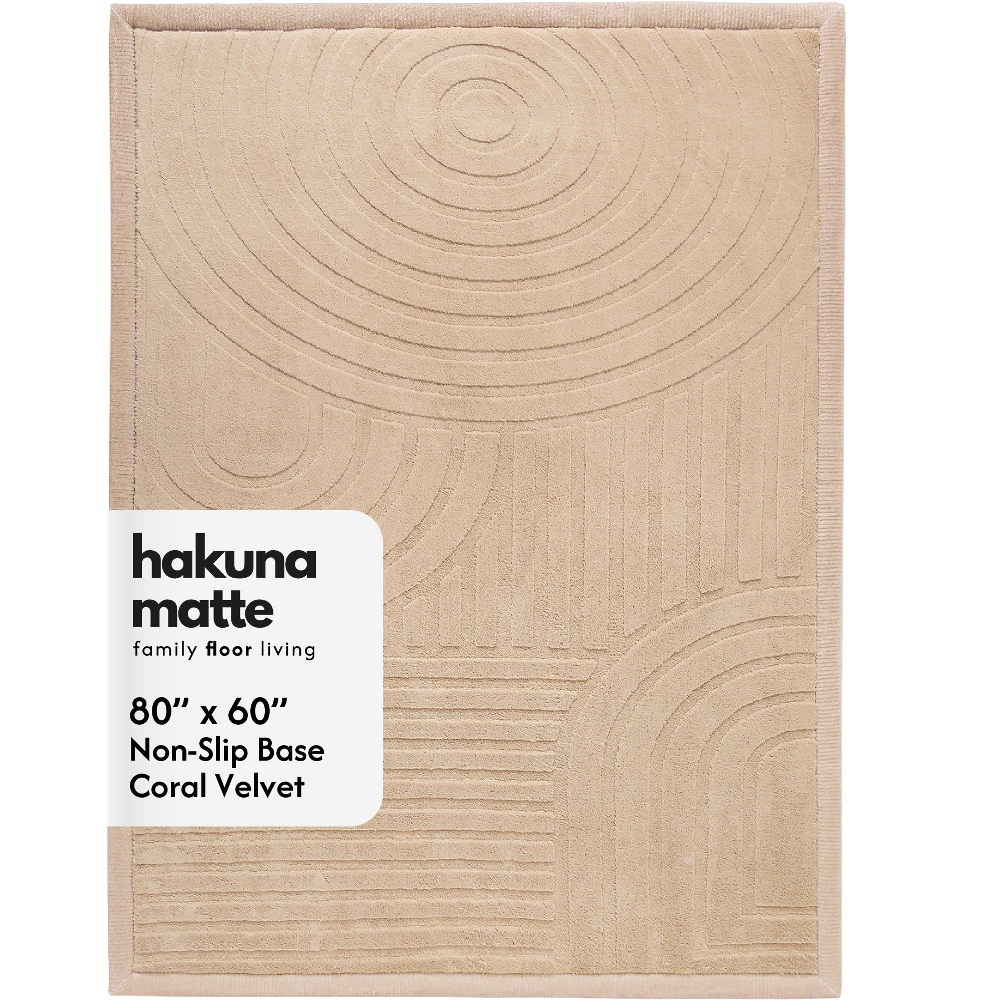 Hakuna Matte CloudSoft 60"x80" Floor Mat, 3D Gentle Arcs Rug