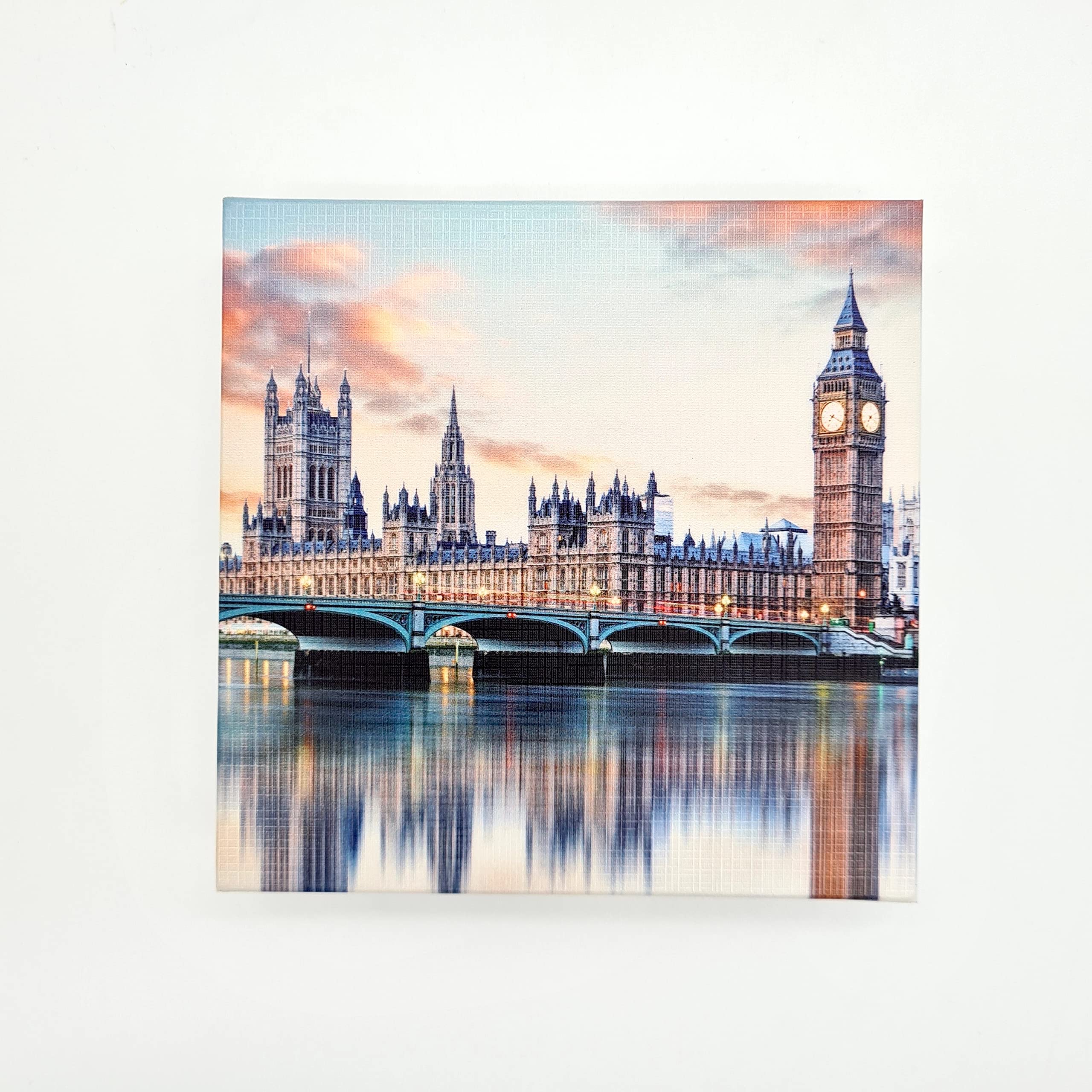 Studio MANHATTAN Art+DesignArt Block 5x5 inches London Reflection Abstract Art Modern Framed Ink Canvas Wall Art for Bedroom Living Room Home Office Wall Decor Picture Artwork Ready to Hang