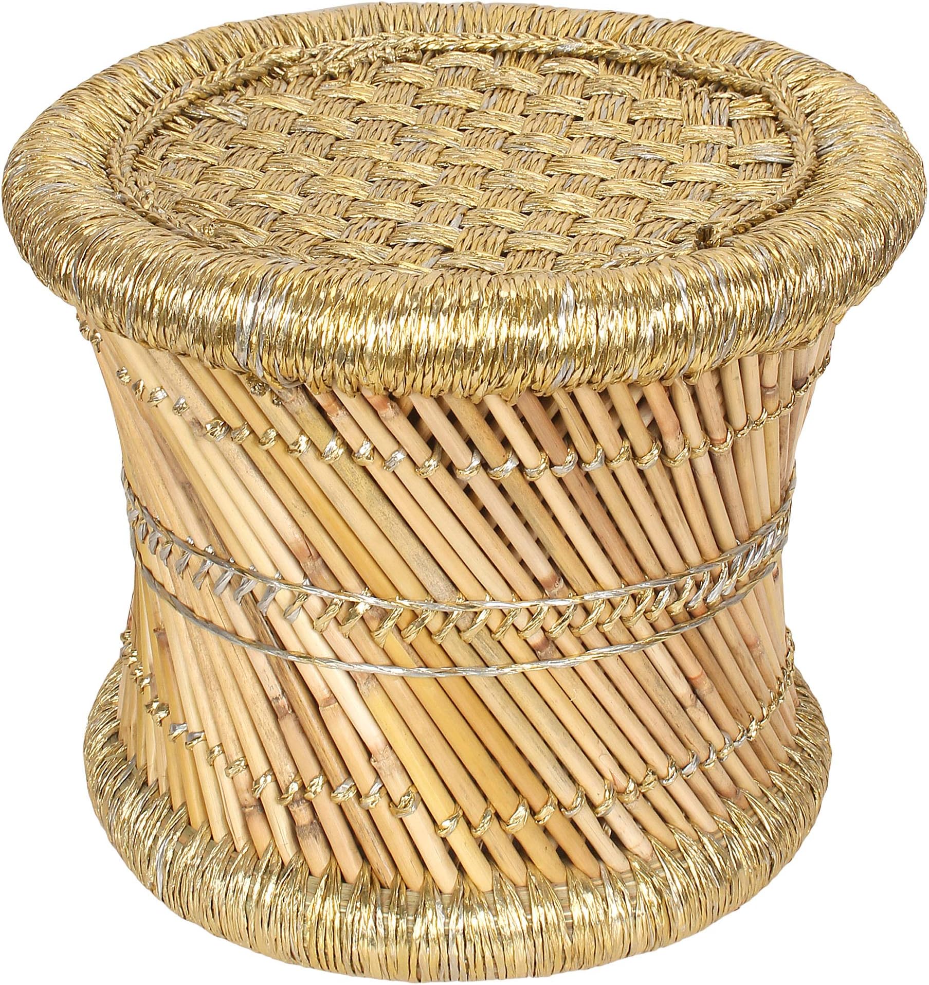 ANNA AGRO Handcrafted Canewood Mudda Sitting Stool/Chair/Muddha for Home,Office,Garden & Café, Outdoor/Indoor/Furnishing - (12 X 12 X 12 inches)