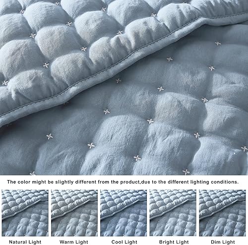 Miniatura 2 de WDCOZY Juego de ropa de cama tamaño individual con funda de almohada, colcha suave y ligera, edredón acolchado y fino para todas las estaciones, 2