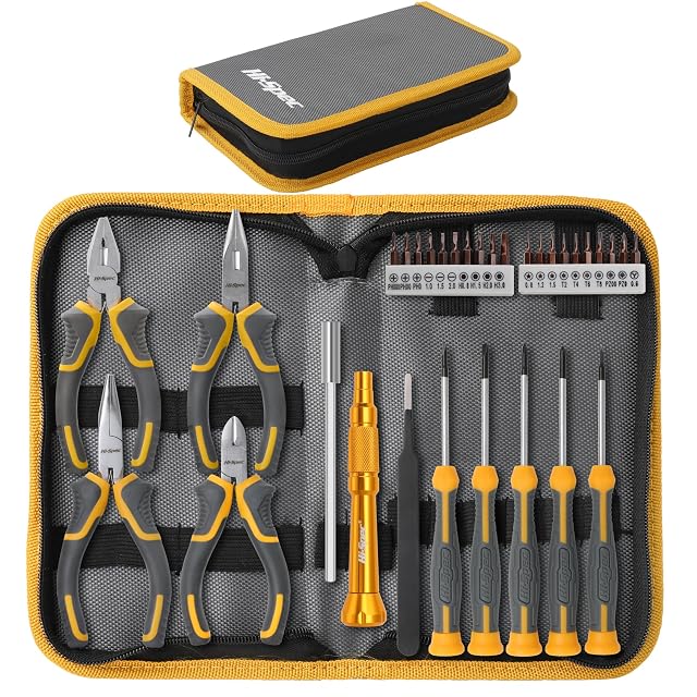 Hi-Spec 32pc Electronics Repair Opening Tool Kit Set for Laptops Phones Devices Computer Gaming Accessories Precision Small Screwdrivers