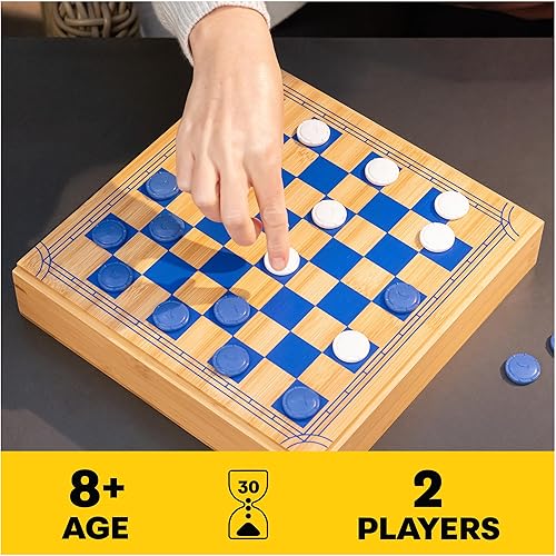Miniatura 2 de Mindful Classics, juego de mesa de ajedrez con caja de madera de bambú, juegos de mesa familiares, regalo ecológico, para adultos y niños a partir