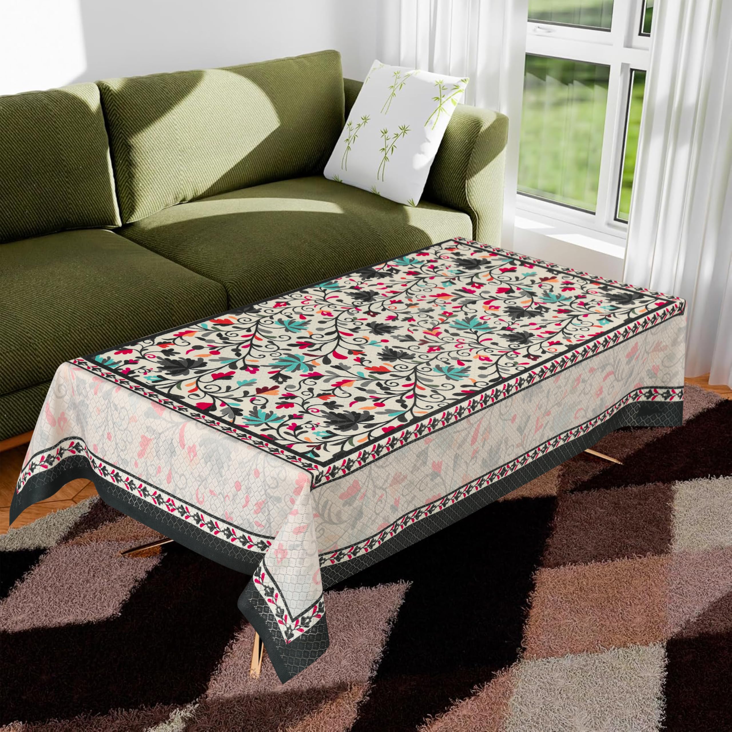 Homerz Premium Center Table Cover, Soft Fabric, 40x60 inch Size (Kashmiri, Center Table)