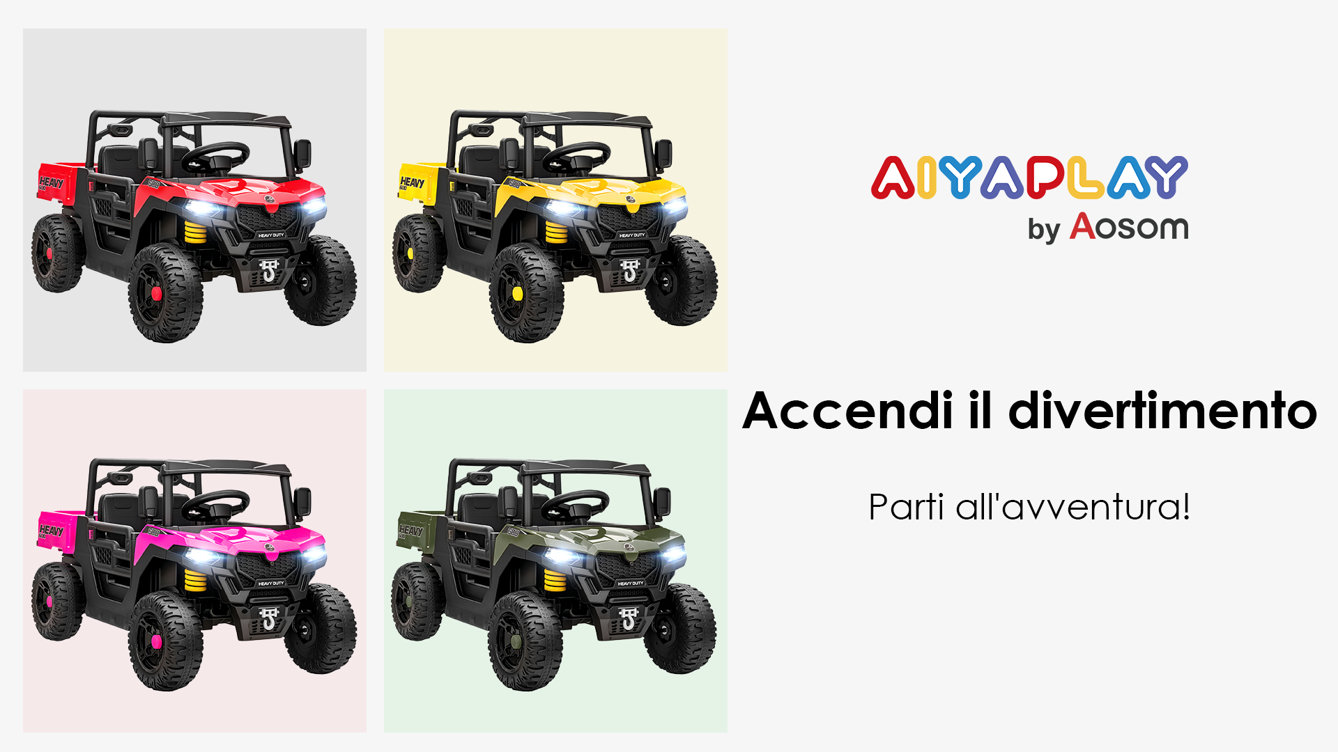 AIYAPLAY Macchina Elettrica per Bambini 12V con Telecomando e