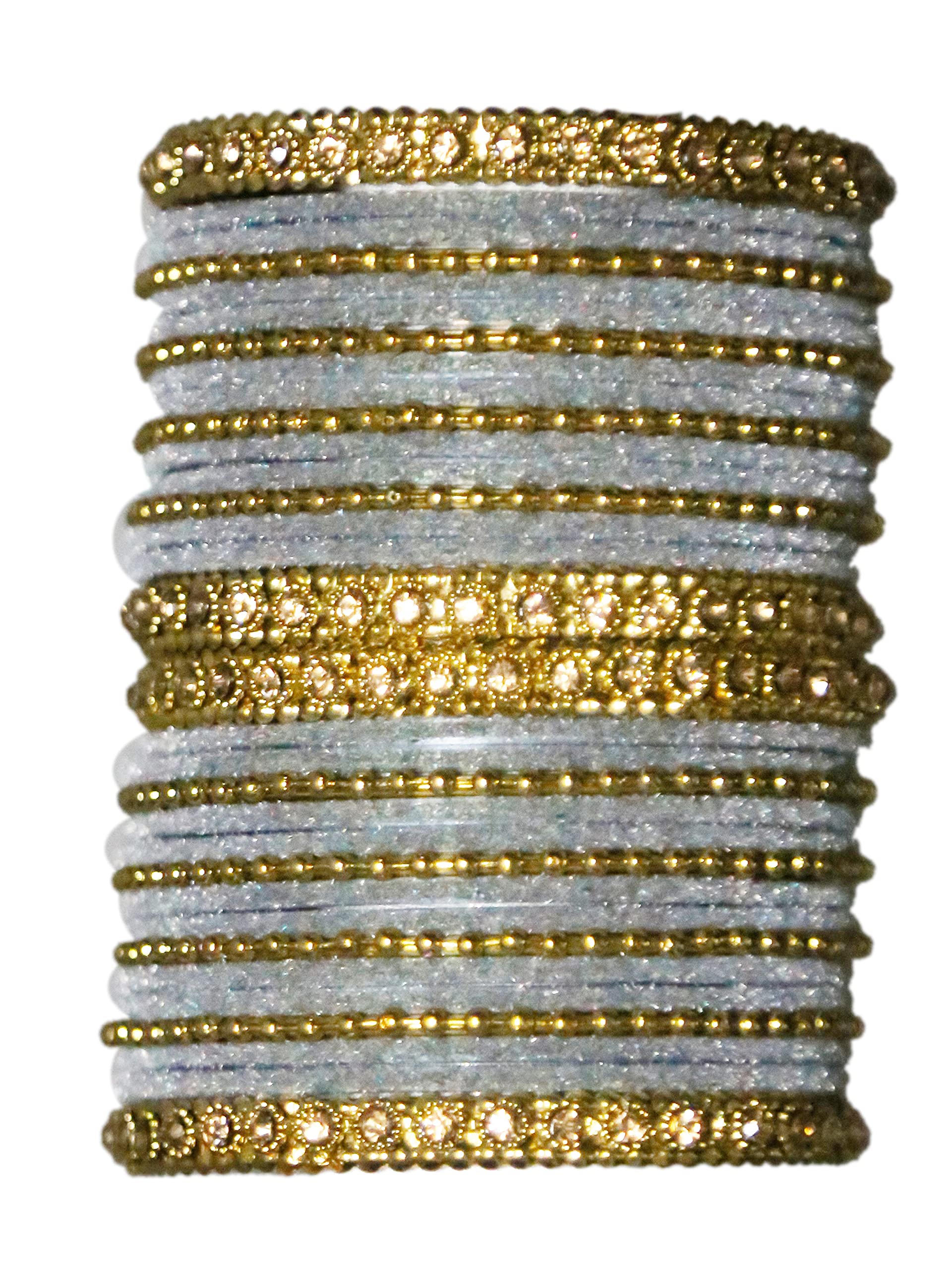 Black Bangles Velvet Metal Set With Golden Kada & Dot Chudi Wedding Chura /Bridal Chuda For Women & Girls (Set Of 32 Bangles)