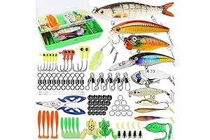 Fishing Tackle Box Bass Fishing Kit Freshwater & Saltwater Lure Variety Assortment