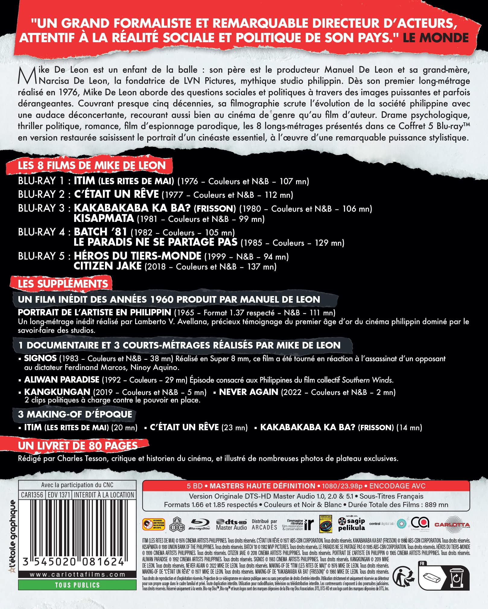 MIKE DE LEON EN 8 FILMS - 5 BLU-RAY plus LIVRET [HD DVD]