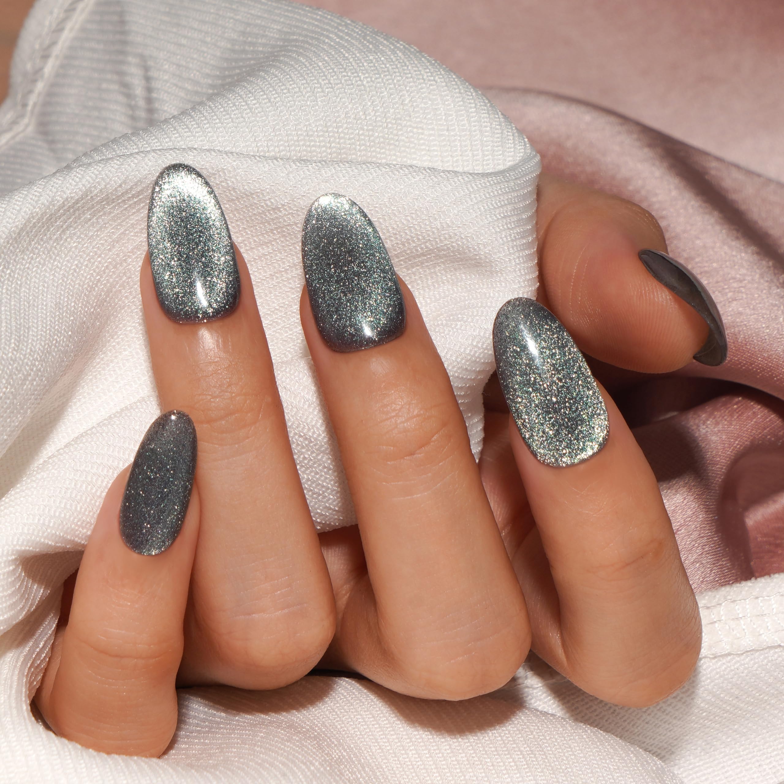 Bluesky Lakier żelowy do paznokci Cat Eye LSD05, srebrny lakier żelowy do 21-dniowego manicure, profesjonalny, salon i do użytku domowego, wymaga utwardzenia pod lampą UV/LED