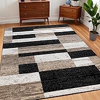 Vista 18 de Superior Alfombra de pasillo para interiores, respaldo de yute, decoración moderna de patchwork geométrico para dormitorio, oficina, sala de estar