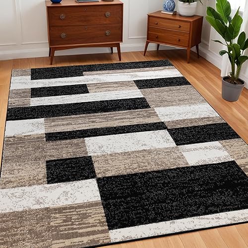 Miniatura 18 de Superior Alfombra de pasillo para interiores, respaldo de yute, decoración moderna de patchwork geométrico para dormitorio, oficina, sala de estar