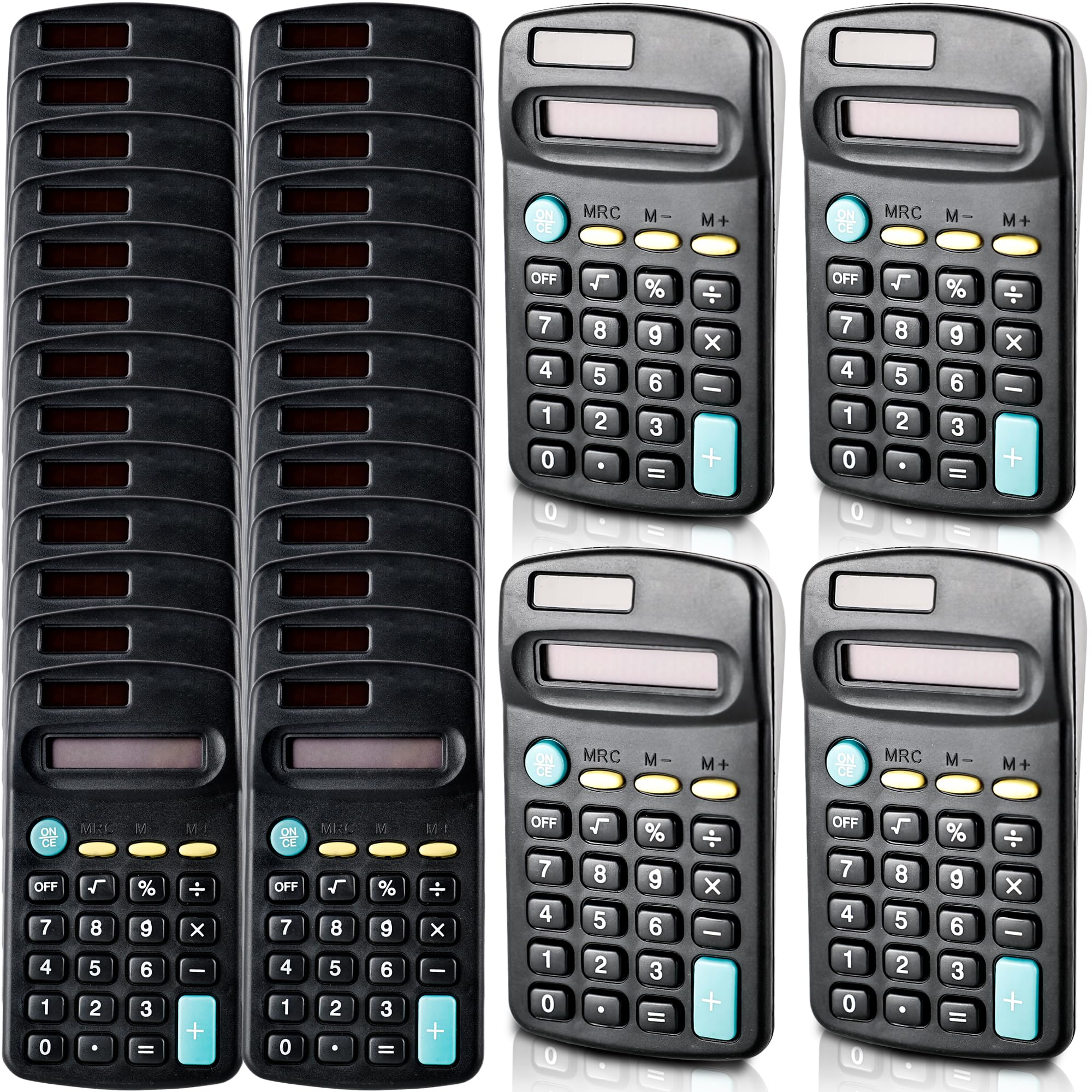 30 calculadoras básicas a granel de tamaño de bolsillo pequeño, mini calculadora de pantalla de 8 dígitos para niños, estudiantes, escuela, suministros para el hogar, oficina, herramienta de