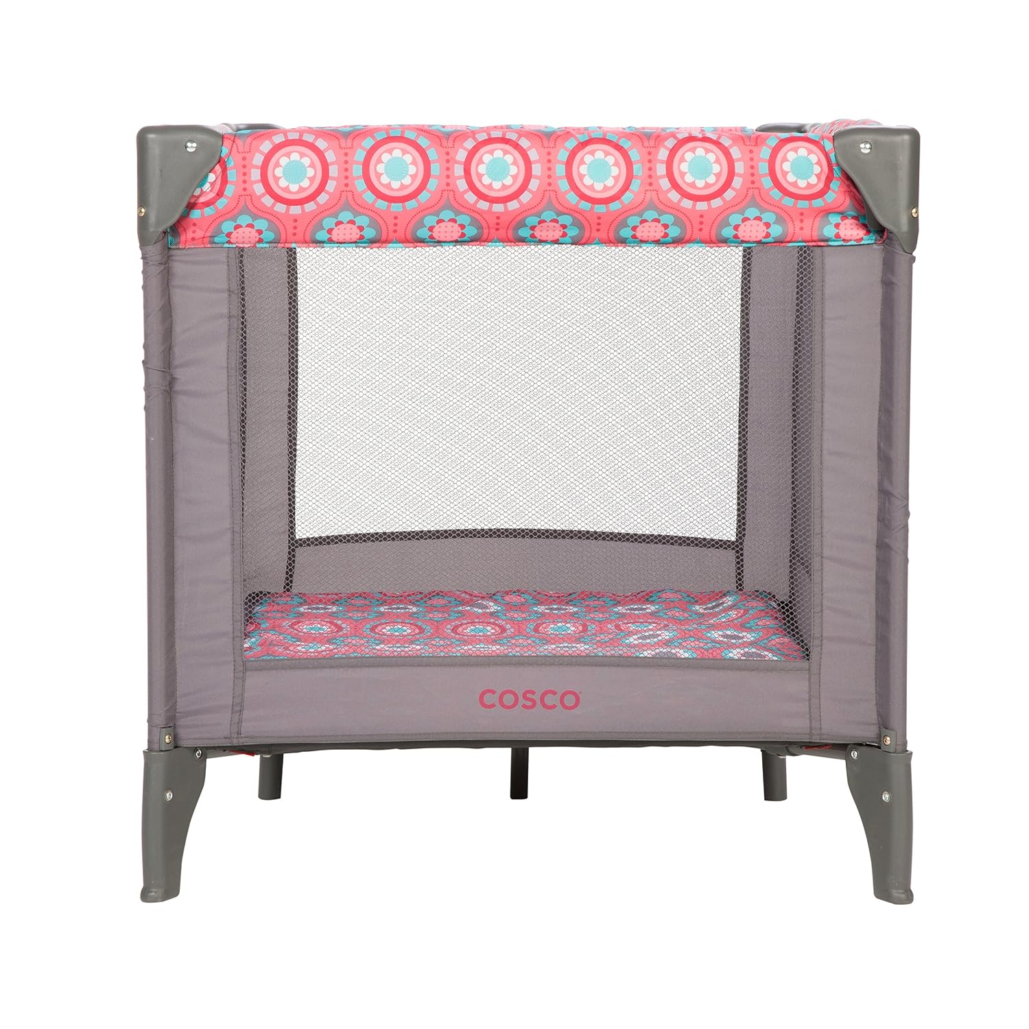 Cosco Funsport Compact Portable Playard, Lightweight, Easy Set up, Foldable Baby Playpen with Carry Bag, Posey Pop