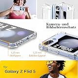 KEKBOXQ Cover per Z Flip 5,Silicone Slim Clear Custodia Case Samsung Galaxy Z Flip 5 5G,Soft Sottile Custodia Rigida PC Bumper Flexible Cover per Z Flip 5,Trasparente-Crystal Clear - 3