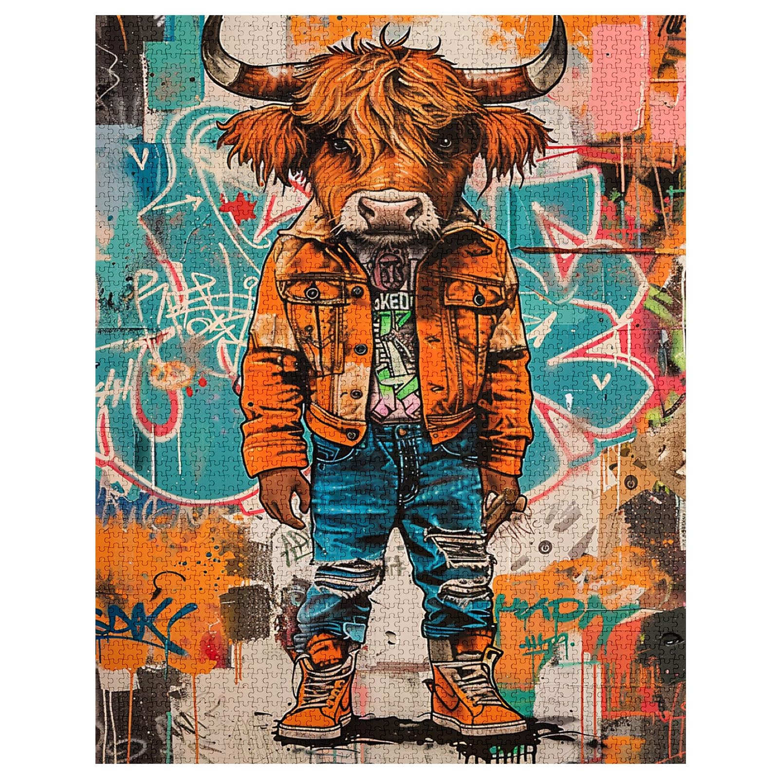 1000 Piece Highland Cow Jigsaw Puzzle For Adults - 27x20 Inch Animal Art Puzzle, Challenging Family Activity - View #6