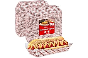 Stock Your Home 250 Pack Retro Checkered Hot Dog Trays