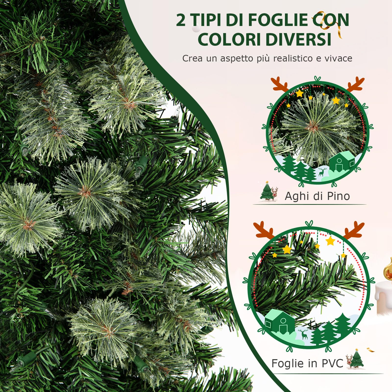 Albero di Natale Artificiale 150 cm 454 Rami Verde | Leroy Merlin