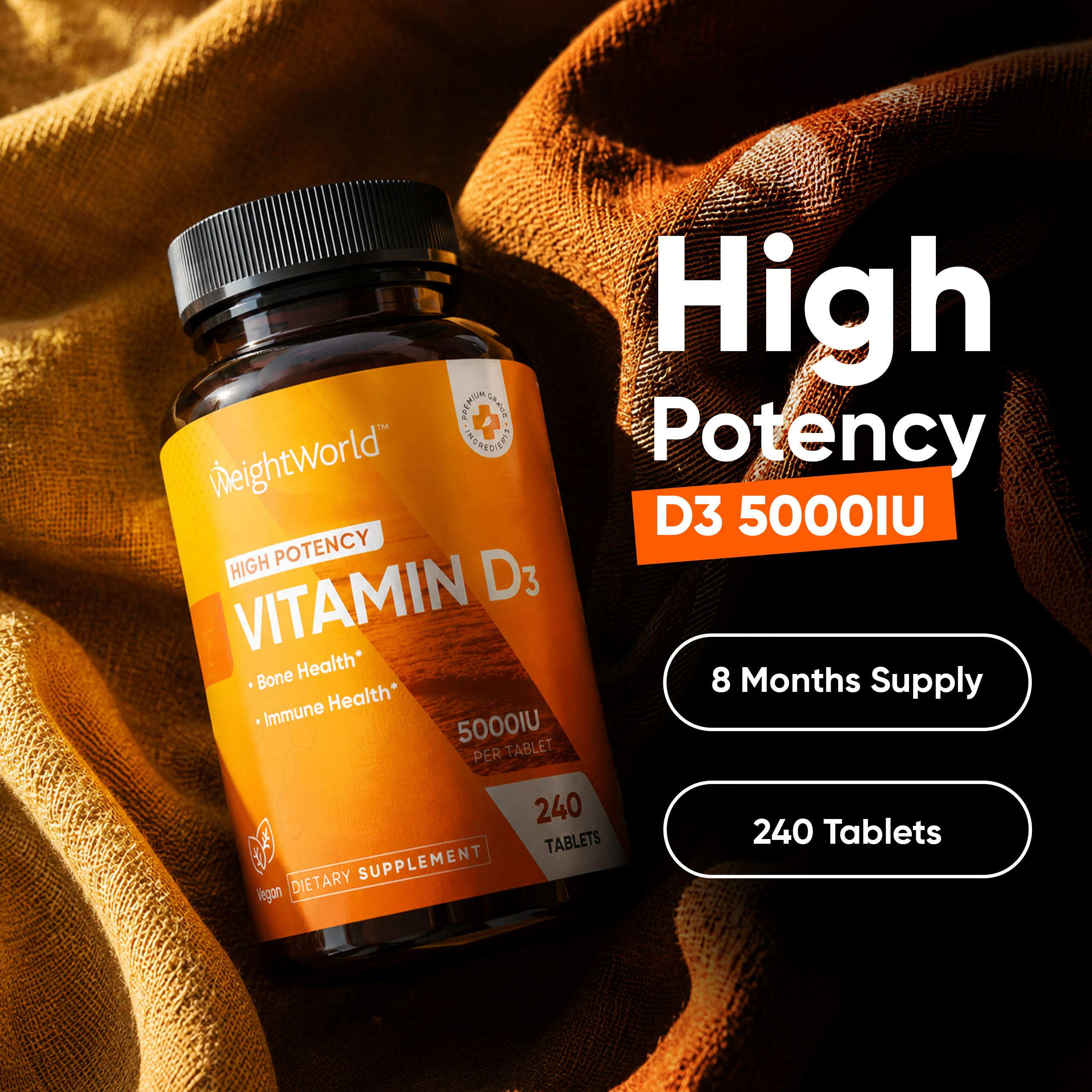 WeightWorld High Potency Vitamin D3 5000IU (125mcg) | 8-Month Supply, 240Ct — Amazon image 2
