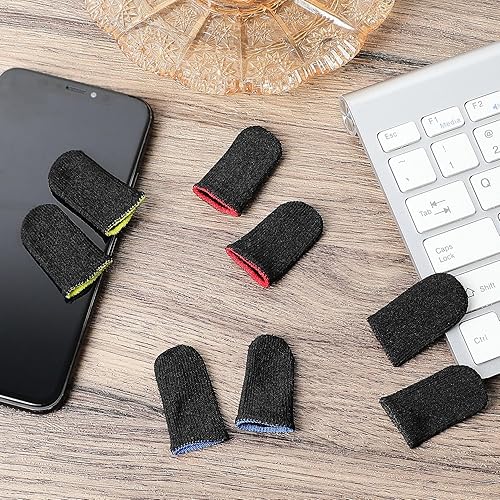 Miniatura 4 de Jiuguva 120 fundas para dedos para juegos, antisudor, controlador de juego, manga para pulgar, fundas transpirables para dedos, guantes de juegos