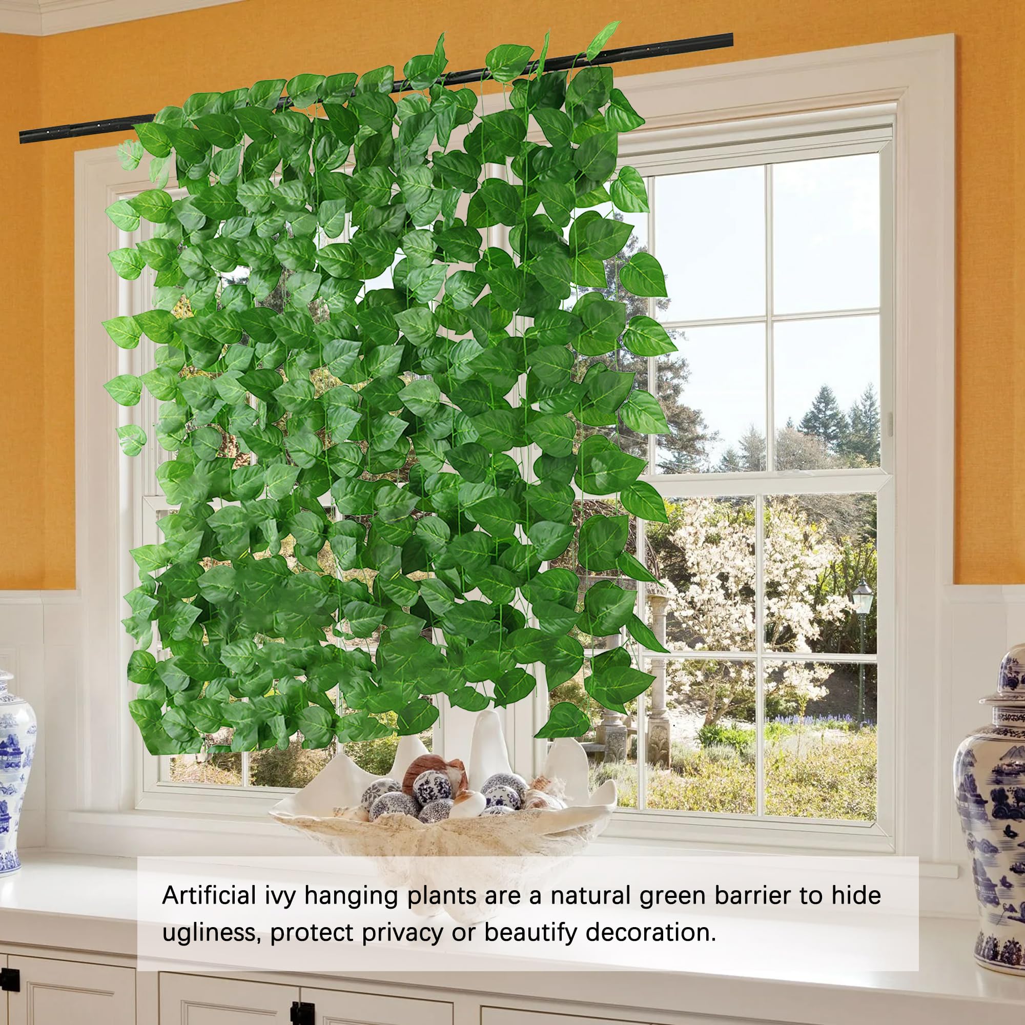 JD 12 Viti Di Edera Artificiale Da 2,1 Metri – Perfette Per Decorazioni Matrimonio, Casa E Giardino