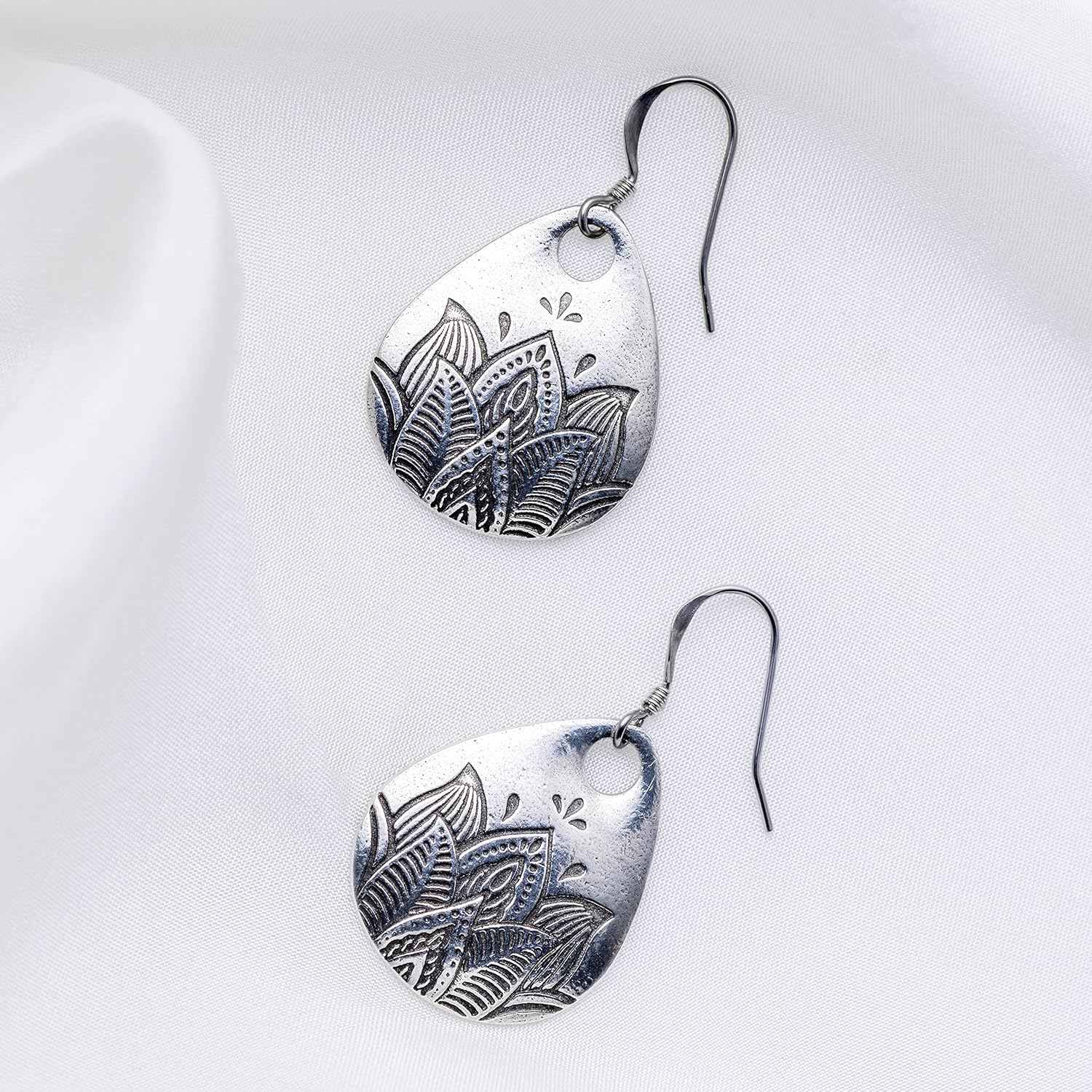 DANFORTH - In Bloom Wire Earrings - Handcrafted Pewter Fashion Earrings For Women - Made In USA - Image 3