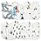 Zainpe 6Pcs Muslin Cotton Baby Bibs Snowflake Polar Bear Pattern Burp Cloths, Adjustable Bib with 6 Absorbent Soft Layers for Unisex Infant Toddler Newborn Drooling Feeding Teething