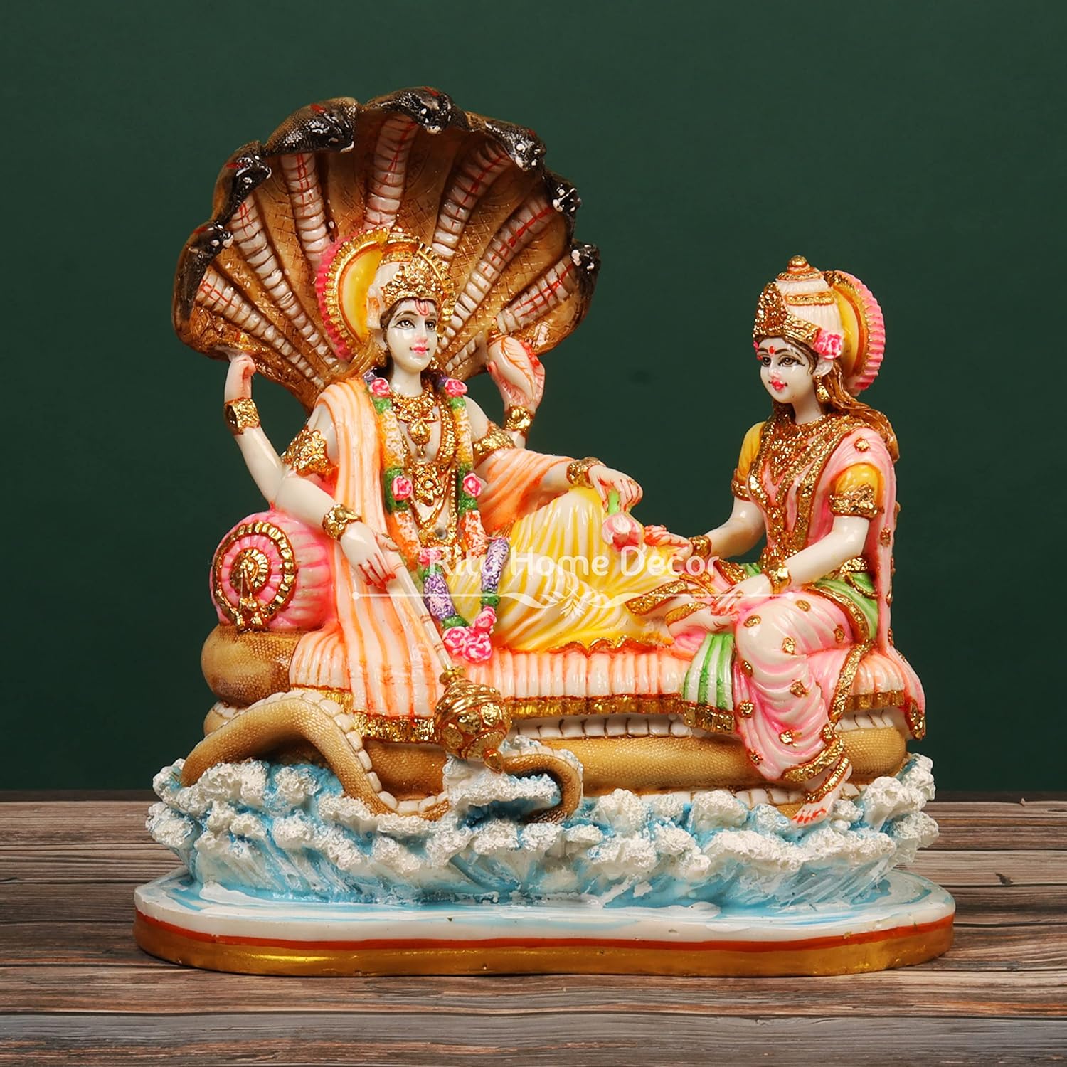 Statue du Seigneur Vishnu Lakshmi 26 cm Figurine de Bhagwan Narayan Dieu divin déesse Statue du Seigneur Vishnu Lakshmi 26 cm Figurine de Bhagwan Narayan Dieu divin déesse