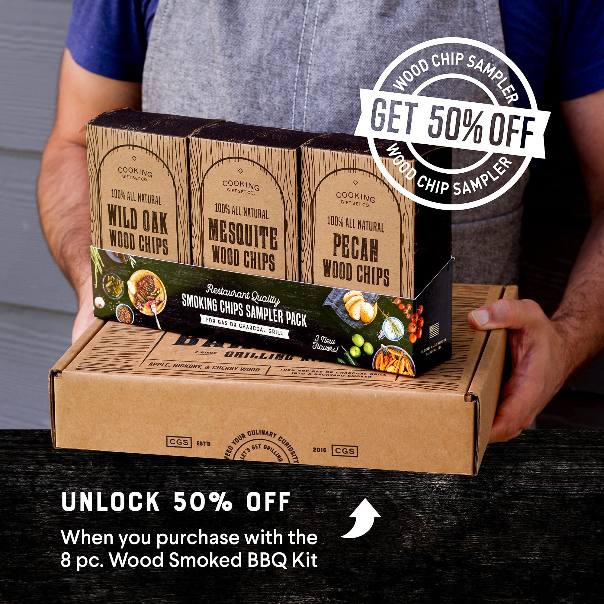 Cooking Gift Set Co Wood Smoked Grill Kit 8 Piece BBQ Set Top