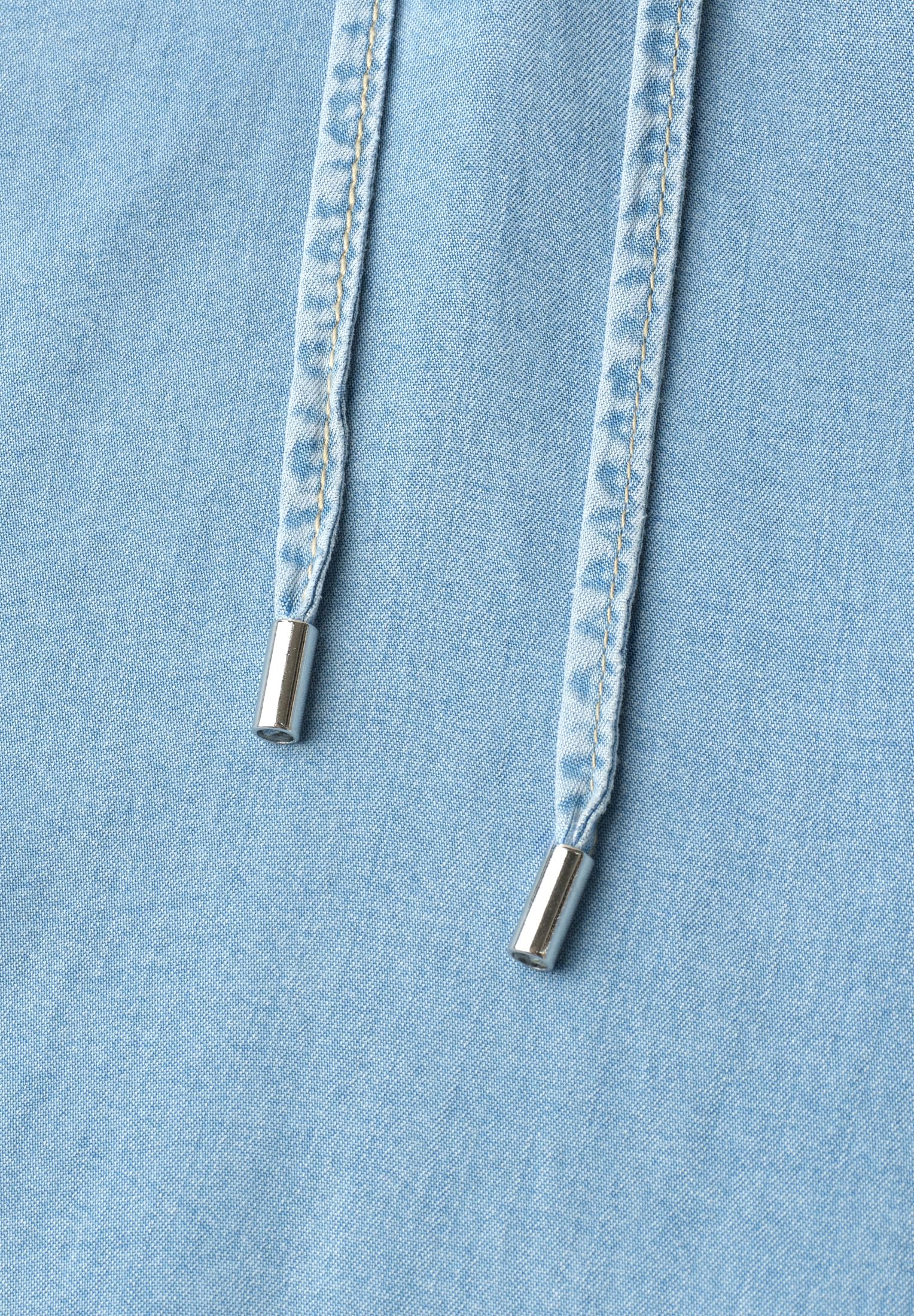 Street One 3/4-Arm Bluse mit Split Neck im Denim-Look