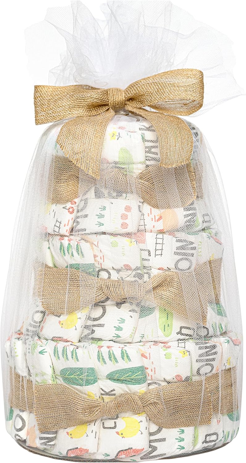 The Honest Company Diaper Cake | Clean Conscious Diapers, Baby Personal Care, Plant-Based Wipes | Barnyard Babies | Regular, Size 1 (8-14 lbs), 35 Count