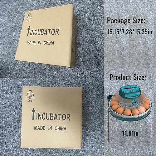 Miniatura 9 de Hethya - Incubadora de 15 huevos con control automático de humedad, control de temperatura de calentamiento por pulsos, giro automático de huevos,