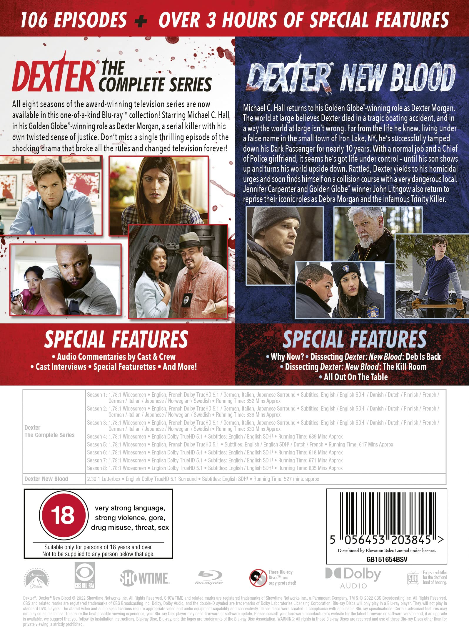 Dexter: The Complete Series + Dexter: New Blood [Blu-ray] [Region A & B & C]