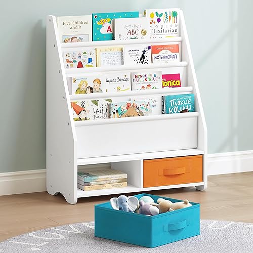 Miniatura 17 de UTEX Estantería para niños - Revistero para niños con organizador, organizador de libros (espresso) Espresso,Multi