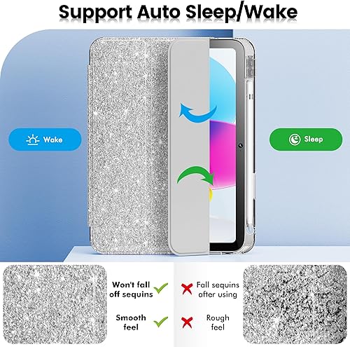 Miniatura 5 de INFILAND Funda compatible con iPad A16 de 11 generación de 11 pulgadas 2025, funda para iPad de 10 generación de 10.9 pulgadas, cubierta con