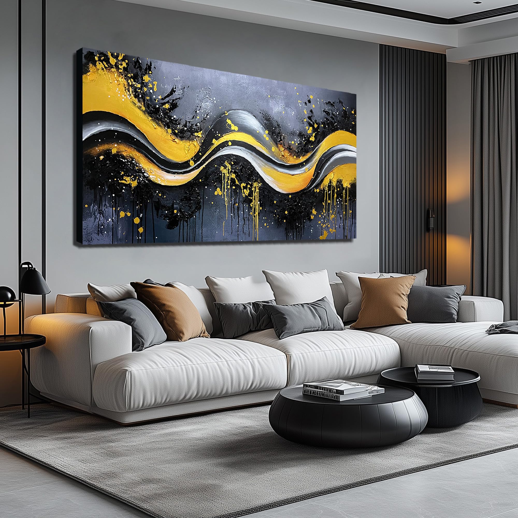 AOZEMI Abstract Wall Art for Living Room Art Hand Painted Artwork