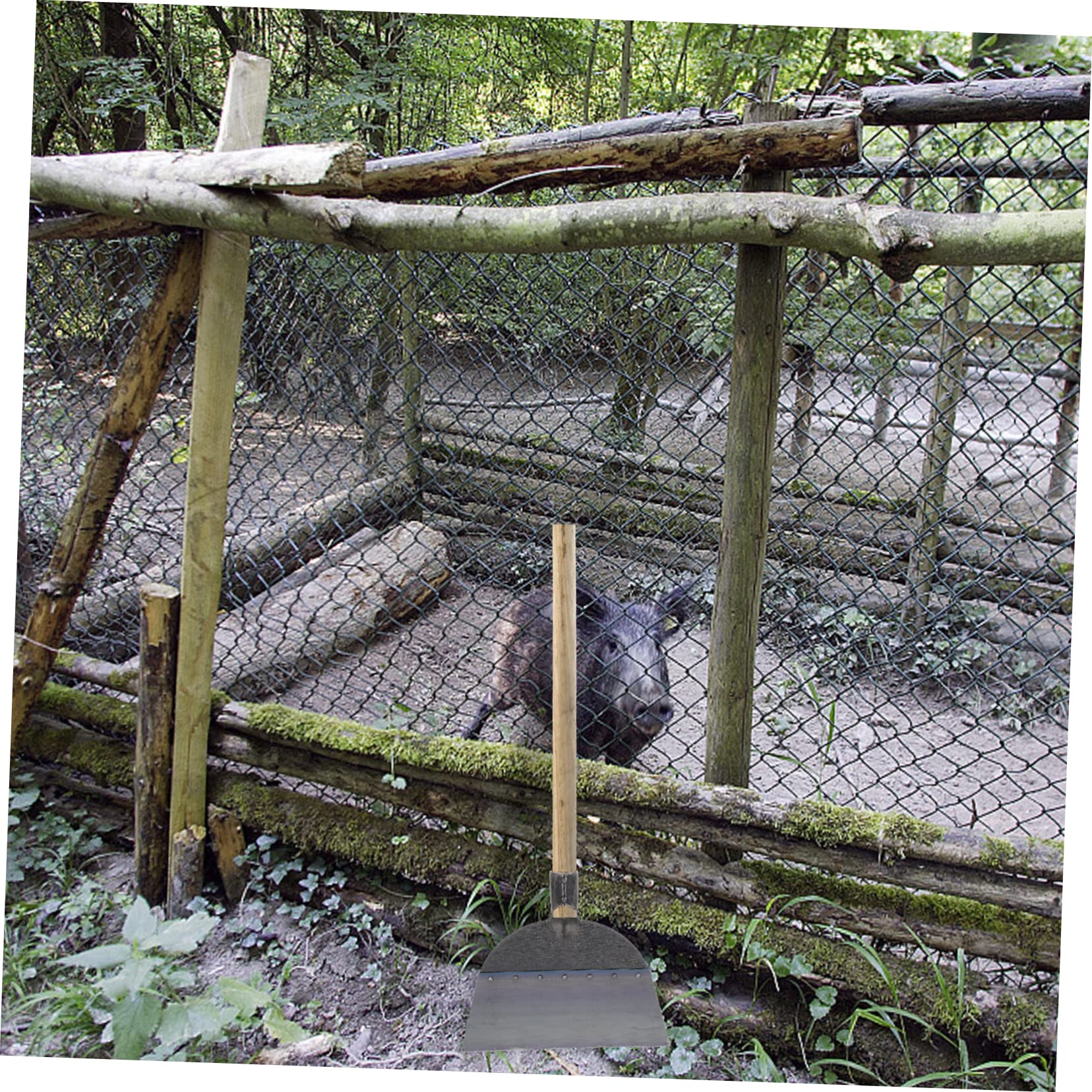 LIOOBO Pala de Metal para Limpieza de Excrementos de Granja en Acero