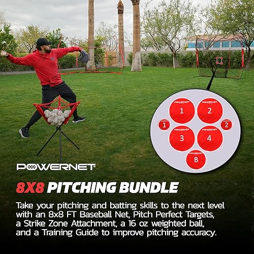 Miniatura 4 de PowerNet German Márquez - Objetivos perfectos para lanzar, red de práctica y zona de ataque, entrenador de lanzamiento de béisbol y sóftbol, juego