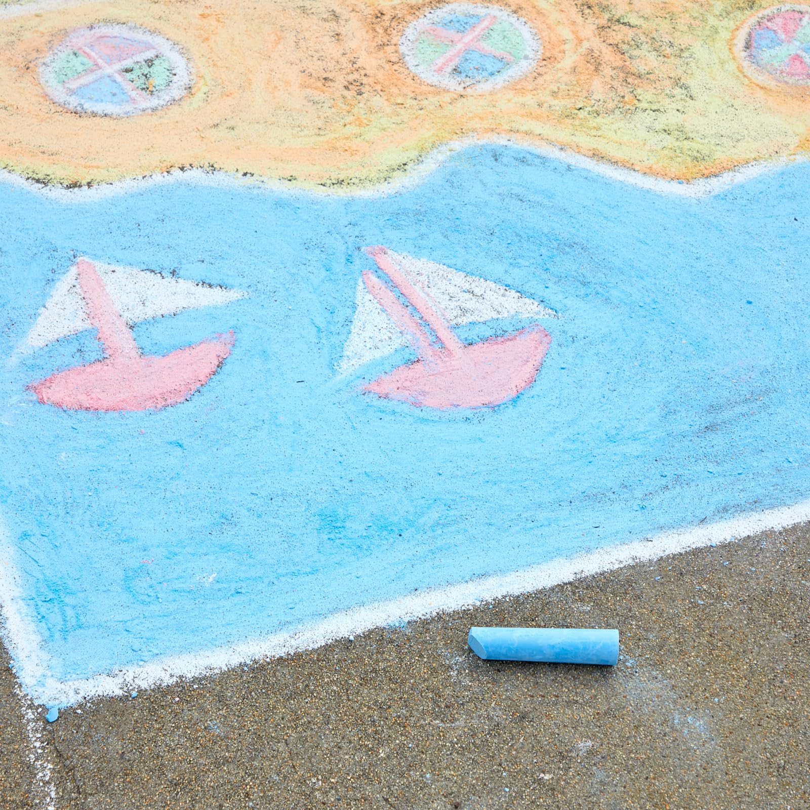 Colorations Sidewalk Chalk 50pc 4 x 1 Washable Bright Colored Chalk Set Fun Kid Art Colors Patterns Draw — view 3